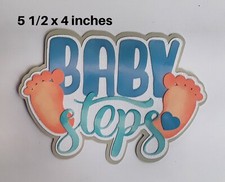 BABY STEPS TITLE BOY premade paper piecing 3D die cut by Rhonda