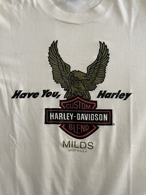 Vintage Harley Davidson White Tee T Shirt Fruit of the Loom Medium 
