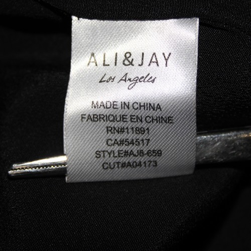 Ali Jay NEW Sz M Black Fringe V Neck Lined Long Sleeve Polyester Spandex Romper - Picture 23 of 24