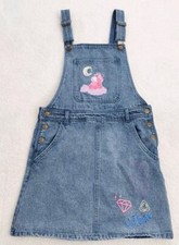 Disney Denim Overall Dress Girls Size 13 Blue Bunny Easter Vacation Summer