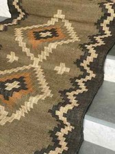 kilim Stair runner hallway runner geometric rug Natural Handwoven wool Jute