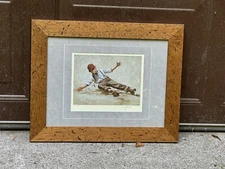 Jim Daly Baseball Print signed and numbered 72 Framed under glass 19.5 x 15.5 #2