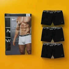 New Nike 3 Pack Boxer Brief Cotton Stretch XL Black Short Trunk