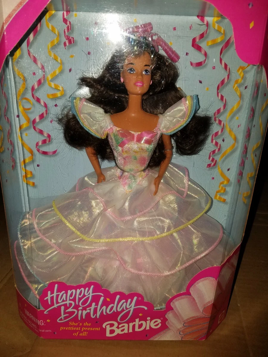 Mattel 1995 Happy Birthday Barbie Brunette 14663 Never Removed