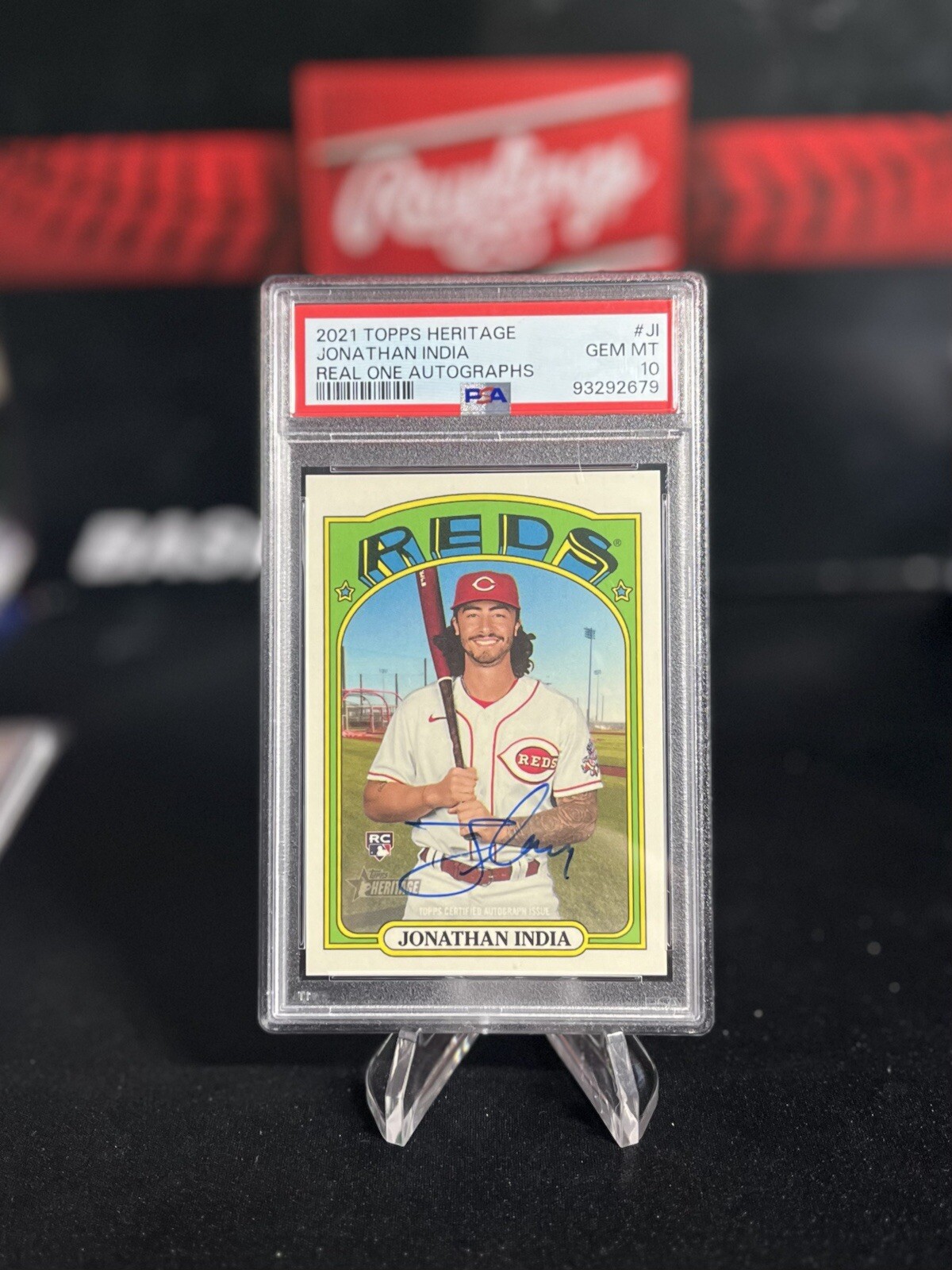 2021 Topps Heritage Johnathan India Real One Auto PSA 10 #ROA-JI RC Rookie Reds