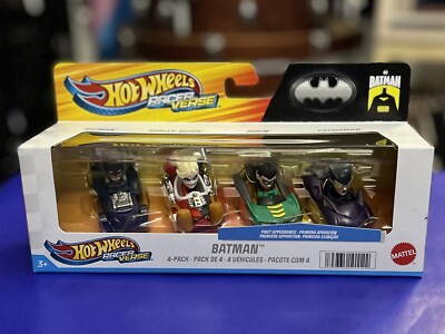 Hot Wheels Racer Verse 2024 Batman 4 Pack Harley Quinn Cat Woman Robin