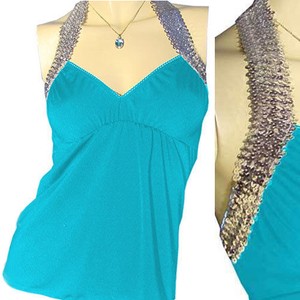 aqua sequin top