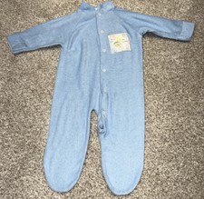 vintage carters terry cloth sleeper blue medium 11 lbs