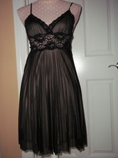 Forever Black Sleeveless Sheer Lace Spaghetti Strap dress Sz M