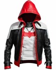 Men's Red Hood Leather Jacket & Vest - Batman Arkham Knight Costume Outfit