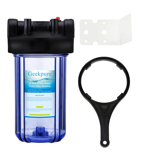 Geekpure 10" Whole House Water Filter Housing 1"NPT 4.5" x10" Filters -Refurbish