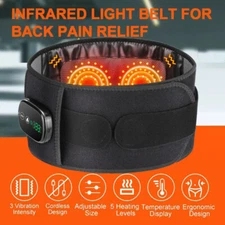 Infrared Light Heating Lumbar Back Support Brace Vibration Waist Belt Massager