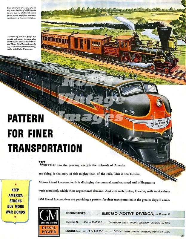  Milwaukee Road EMD GM FT Diesel Railroad Ad photo CMSP Train Poster Art Print 