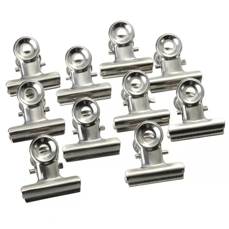 10pcs Silver binder clips 31mm(L)*20mm(W) Bulldog Clips Paper clips Hinge  Clip Metal Clips spring clips Single Prong Clips planner clips