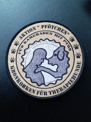 Patch AKTION PFÖTCHEN Kronkorken für Kameraden mit PTBS Kronkorken ...