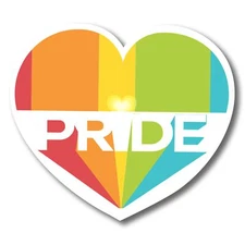 LGBTQA LGBTQ Pride Rainbow Heart Magnet Decal, 4.5x5 Inch, Support Gay Pride