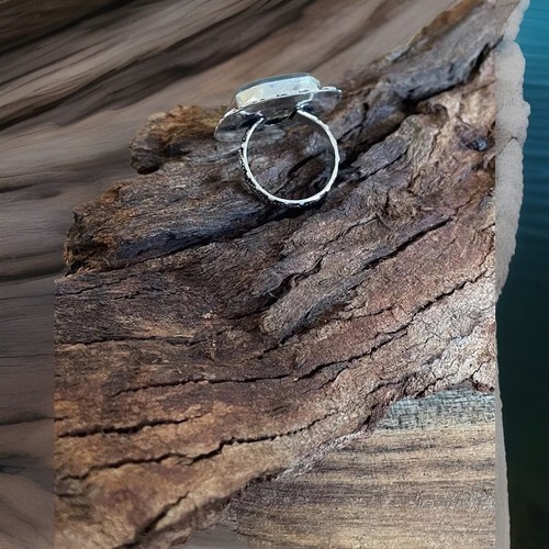 Size 7 Opal Triplet Gemstone Handcrafted Ring Sterling Silver plated 925 -New - Picture 3 of 4