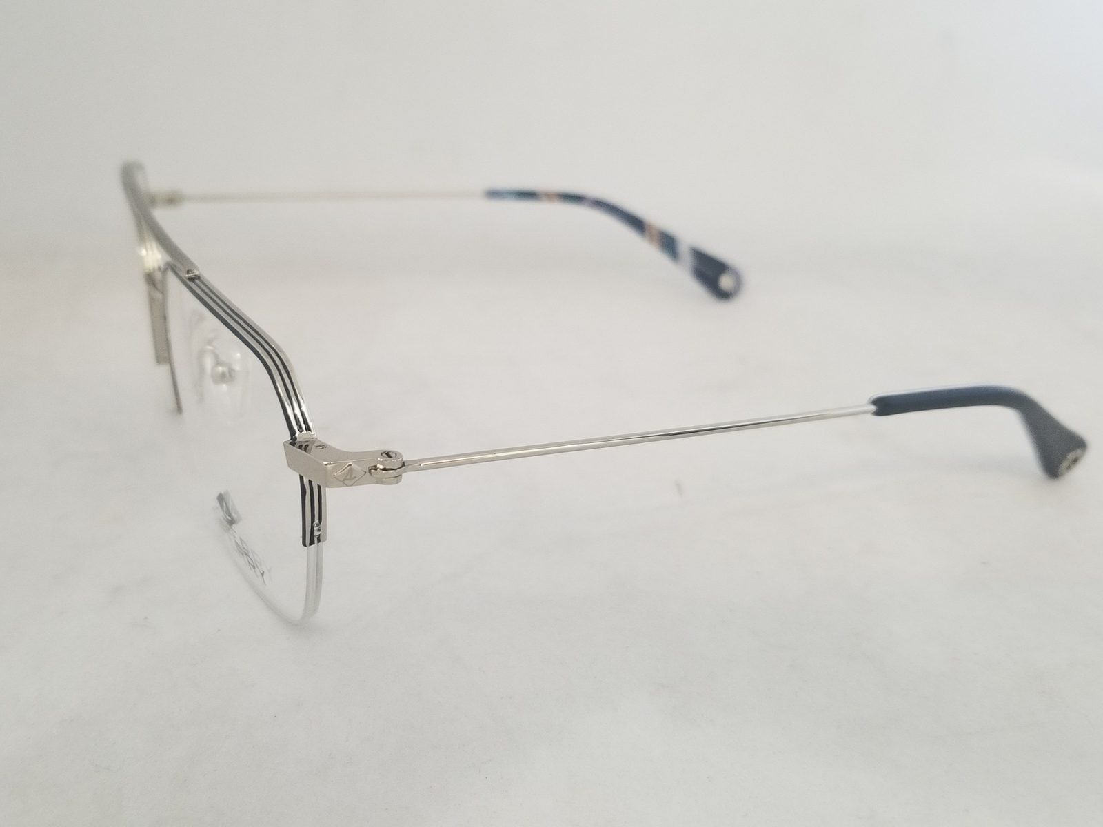 new SPERRY Harding eyeglasses Frame C03 Navy Silver 55mm MEN Half Rimless