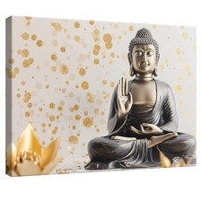 Leinwand Bilder Abstrakt Buddha Beige Wandbild XXL Leinwandbild Groß Wanddeko