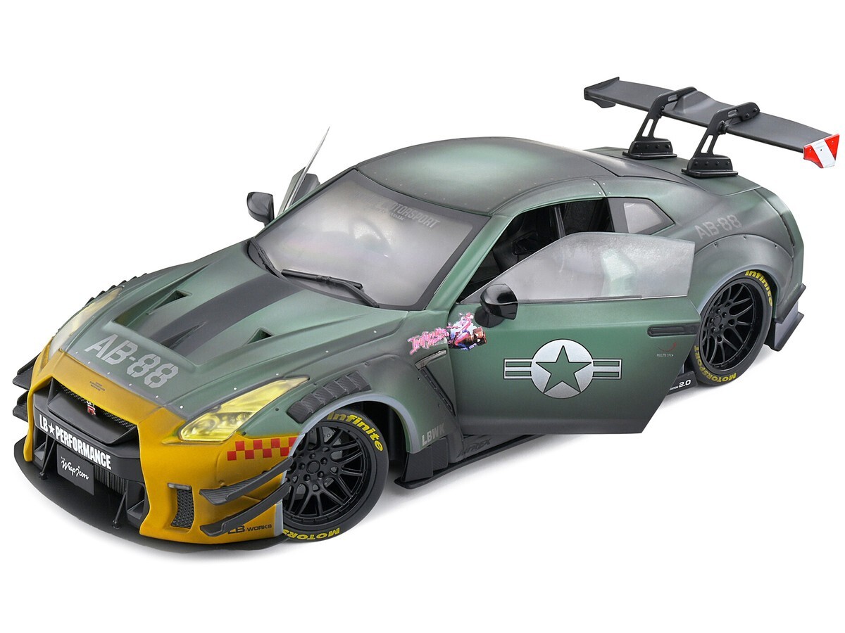 1/18 Solido 2022 Nissan GT-R (R35) LB Walk Body Kit 2 Army 1/18 Solido 2022 Nissan GT-R (R35) LB Walk Body Kit 2 Army