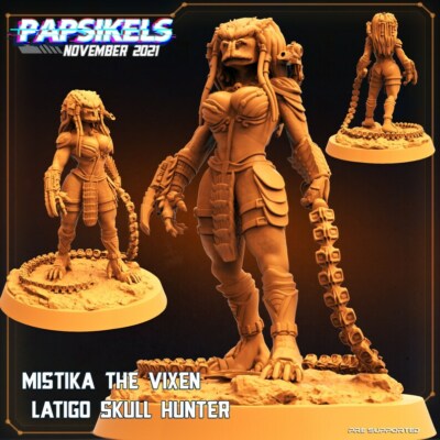 Vixen Latigo 3D Print Resin Miniature | Sci fi | Cyberpunk Mini | Papsikel