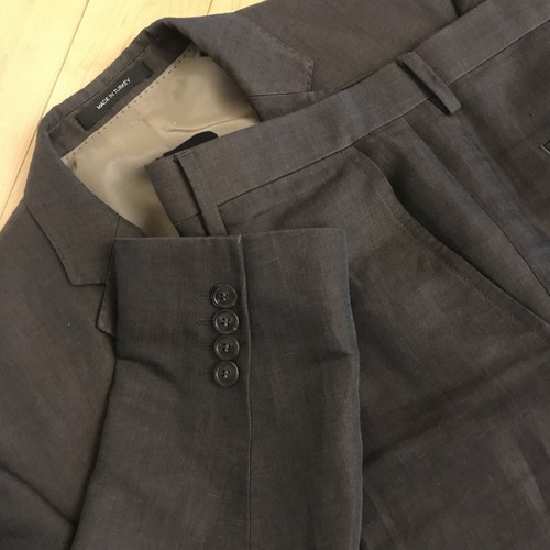 Mens HUGO BOSS 2 Piece Linen /cotton Suit Size 40 R Choco Pearl Colour