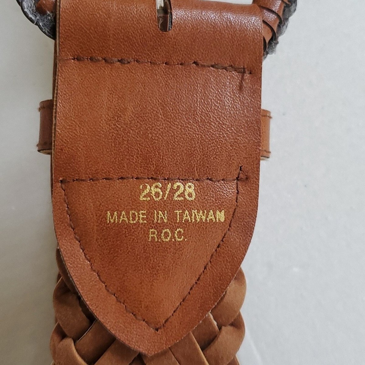 Braided Leather Belt Size 26/28 Leather Cognac Belt | eBay