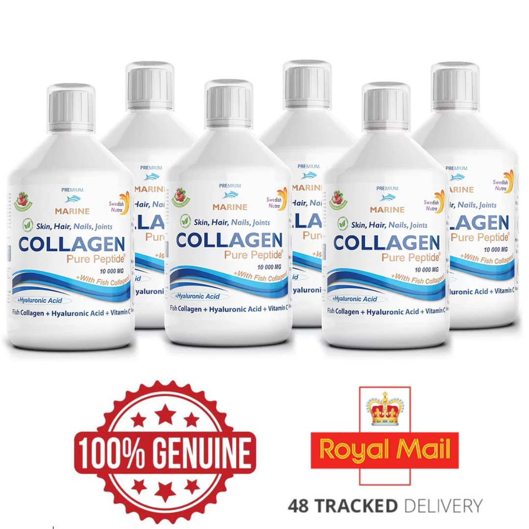 Bebida de colágeno marino al MEJOR PRECIO de Swedish Nutra. 6 x 500 ml - 4 meses