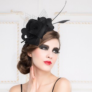 Women/'s Kentucky Derby Church Wedding Noble Dress hat organza feather hat ADE