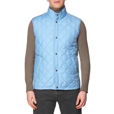 KITON KIRED Super Litek 60g ''Peter'' Sky Blue Quilted Cotton Goose Down Vest 50 M