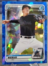 Kyle Nicolas 2020 Bowman Chrome Sapphire 1st Bowman #BD-64 Marlins