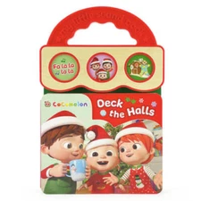 CoComelon Deck the Halls 3-Button Christmas Sound Board Book for Bab - VERY GOOD