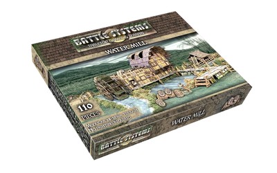 BAT-BSTFWE015 Fantasy Water Mill - Modular Multi Level Tabletop Wargames Terr...