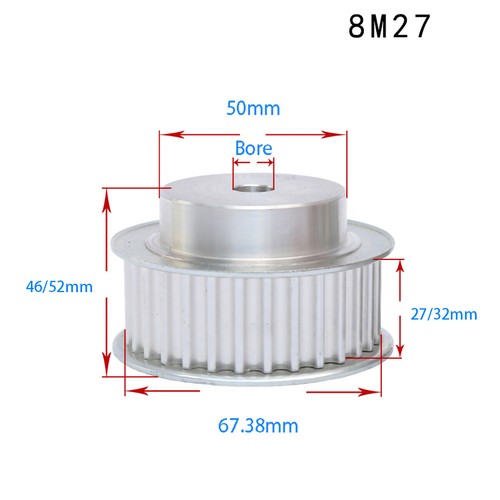 BF-type HTD8M 25mm / 30mm Timing Belt Pulley 12 - 72 Tooth for CNC Step Motor - Picture 21 of 49