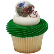 NFL New England Patriots Cupcake Topper Rings - 24 Pieces