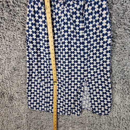 Ava & Viv Linen Halter Midi Dress Geometric Blue Pockets Womens Size XXL Resort - Picture 3 of 9
