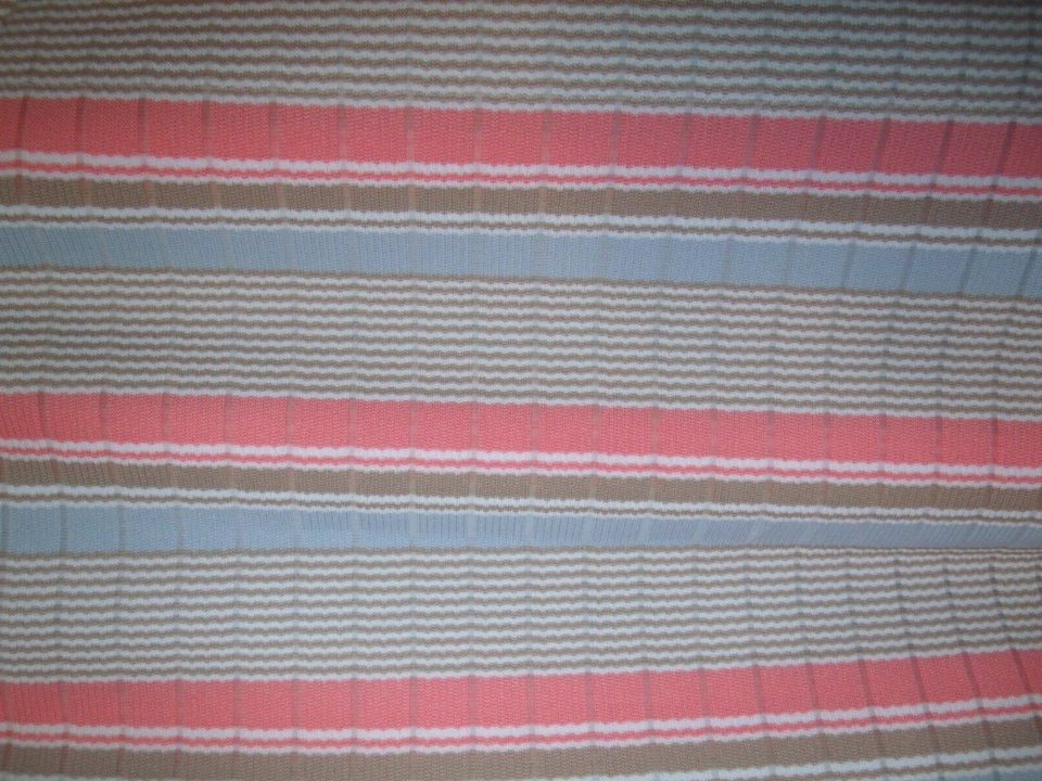 Multicolor Striped Ribbed Knit Vintage Fabric 66" x 82" - Image 2 of 2