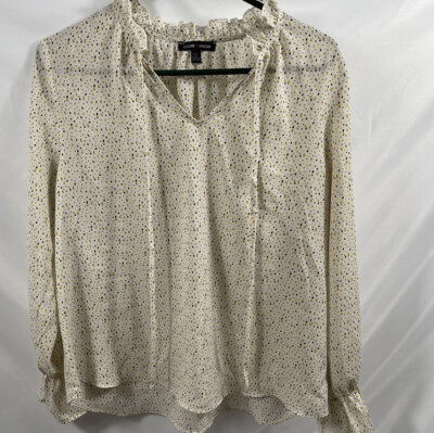 Moa Moa long Sleeve Blouse Yellow Black And Beige Size L