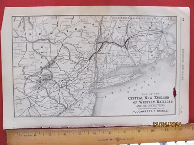 1890 CENTRAL NEW ENGLAND & WESTERN RAILROAD + COG RR ORIGINAL SYSTEM ...