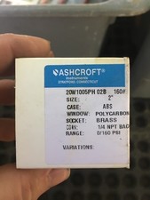 ASHCROFT 2" 0-160 PSI Poly Back Brass 1/4 npt PRESSURE GAUGE Gage 20W1005PH-02B