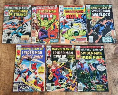 Marvel Team-Up #50 53 54 55 58 60 63 Spider-Man Hulk Wasp Comic Book Lot of 7