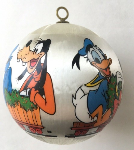 Walt Disney 1978 Satin Christmas Ornament Train Mickey Pluto Goofy Donald Duck - Picture 6 of 12