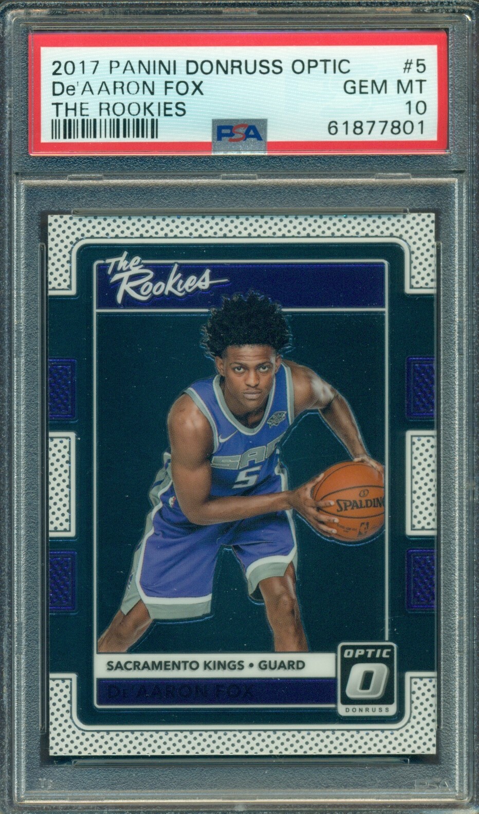 2017-18 DONRUSS OPTIC THE ROOKIES DE'AARON FOX #5 ROOKIE CARD PSA 10