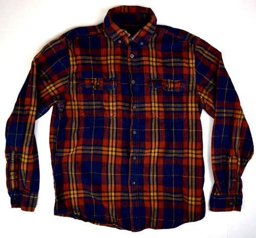 Vintage Plaid Flannel Shirt Size M 00s Burnt Orange Shadow Plaid Cobain Special