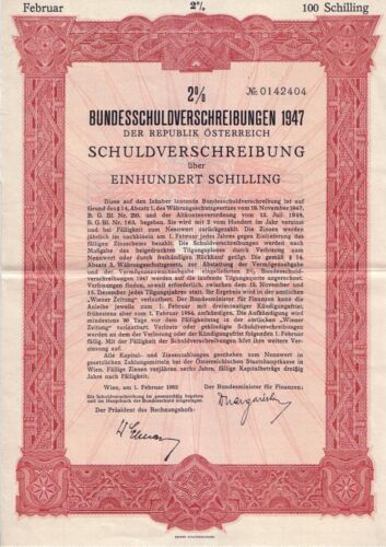 Obbligazione federale della Repubblica d'Austria 1952 - Foto 1 di 1