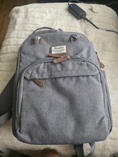Ruvalino Large Light Grey Baby Diaper Backpack with Changing Pad IW168