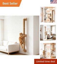 55" Wall-Mounted Cat Scratcher - Natural Jute Scratching Post for All Breeds