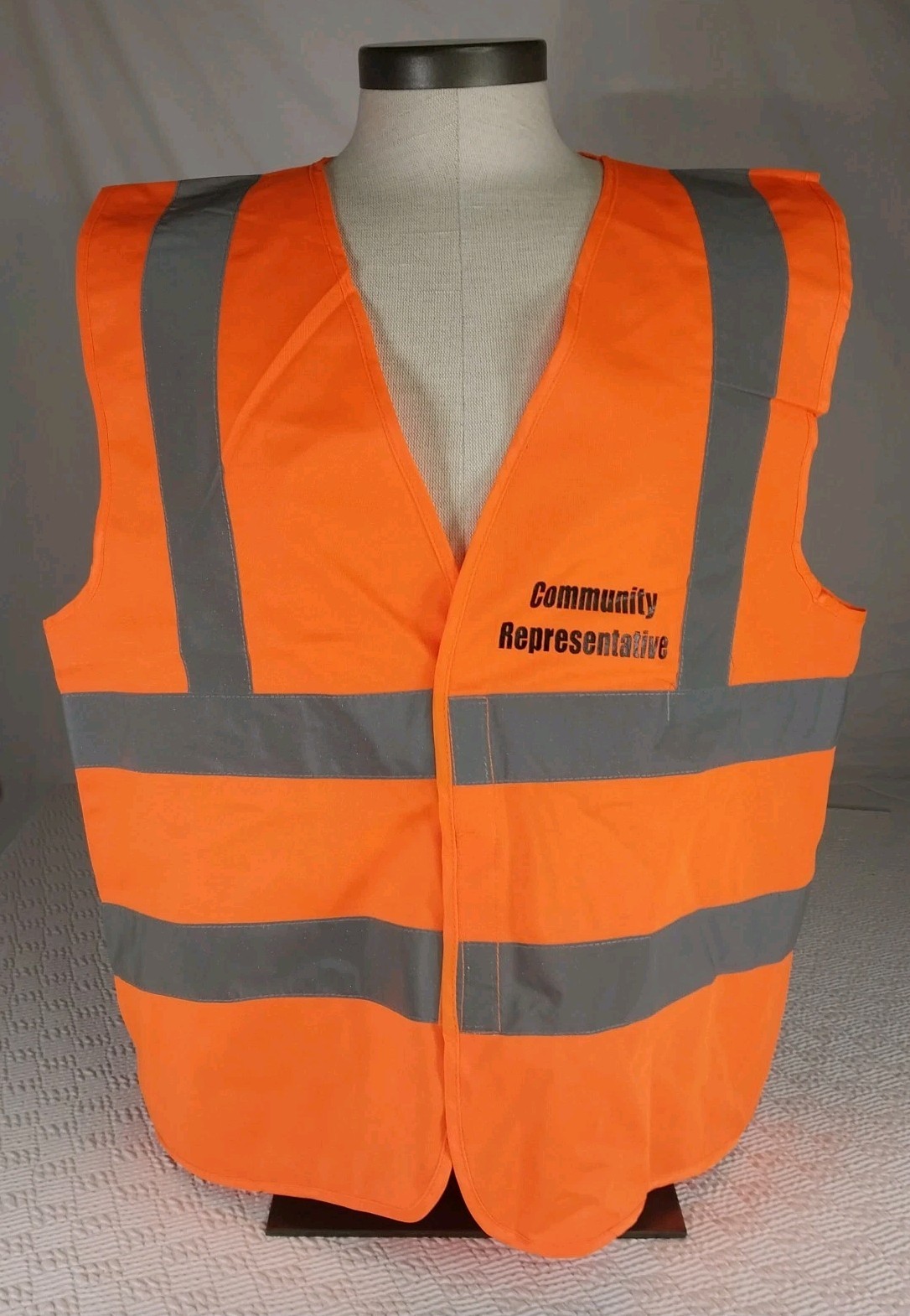 Orange Safety Vest w/ Reflective Strips XL Safety Gear High Visibility Costume - second product detail image