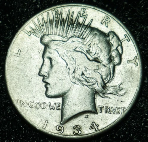 1934-S Peace Dollar - Fine - Hard to find year/mint - 90% Silver