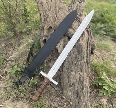CUSTOM GIFT HAND FORGED CARBON STEEL BLADE VIKING SWORD, ROSEWOOD HANDLE SWORD